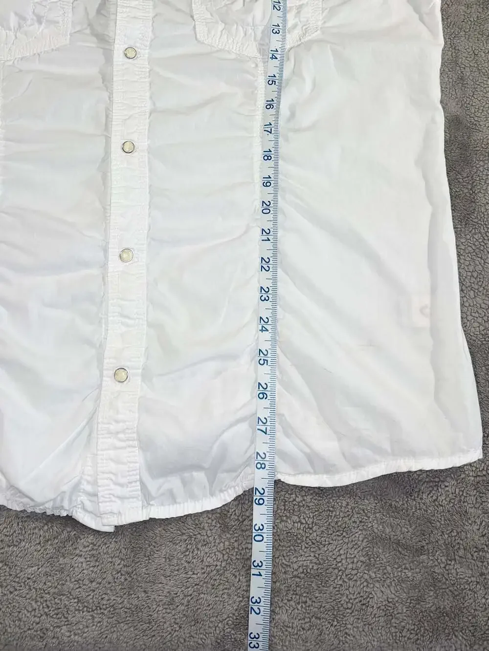 True Religion Western Snap Button Shirt White Skull Graphic XXXL